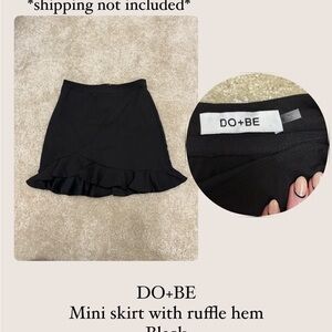 DO+BE Black Ruffled Mini Skirt Casual